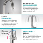 KRAUS Oletto Single Handle Kitchen Bar Faucet in Chrome Finish, KPF-2600CH