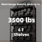 6-Tier 55" W x 24" D x 84" H Garage Shelving 3500LBS Storage Shelves Heavy Duty Metal Shelf Unit Adjustable Basement Industrial Storage Racks (6T-84 * 55 * 24)