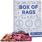 Premium Color Knit Cleaning Rags (25 lbs. Box) – Shop Rags Bulk for Workshops, Mechanics, Painters, and Home Use, Multipurpose Cotton T-Shirt Rags