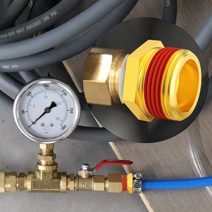 GASHER 2Pcs Brass Reducer Hex Bushing 1" NPT Male x 3/4" NPT Female, Brass Threaded Pipe Fitting With Sealant