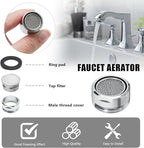Litoexpe Faucet Aerator 4 PCS, Kitchen Sink Aerator Replacement Parts, Sink Faucet Male and Female Thread Water Saving Faucet Filter with Brass Shell and Gasket for Bathroom (15/16" and 55/64")