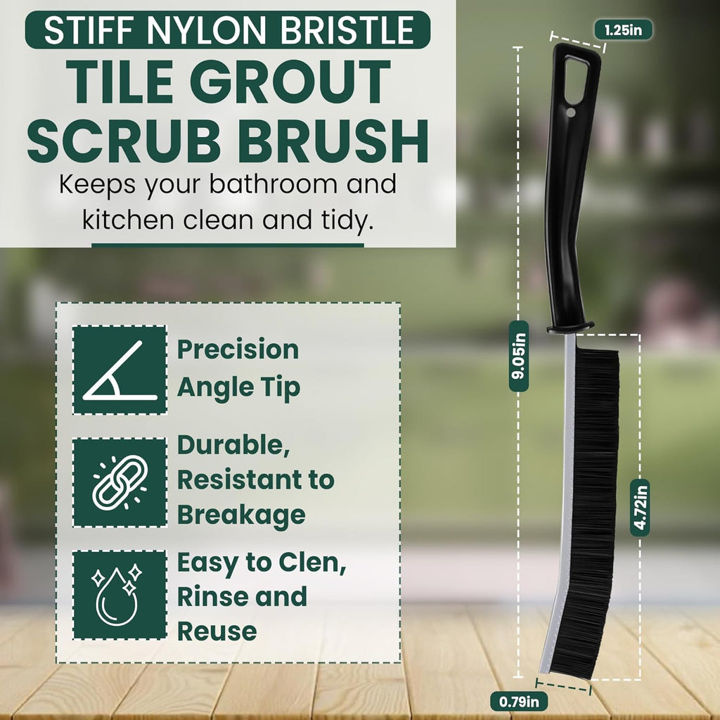 Crevice Cleaning Brush Set – 6Pcs Hard Bristle Cleaning Tools for Grout, Tile Floors, Gaps & Narrow Spaces – Small Grout Scrub Brush for Cleaning Bathroom, Shower, Window Tracks, Kitchen