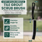 Crevice Cleaning Brush Set – 3Pcs Hard Bristle Cleaning Tools for Grout, Tile Floors, Gaps & Narrow Spaces – Small Grout Scrub Brush for Cleaning Bathroom, Shower, Window Tracks, Kitchen