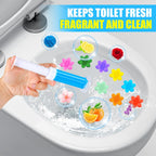 8 Pack Toilet Gel Stamp, 96 Stamps 8 Kinds Of Scent Toilet Bowl Cleaner Gel, Long-Lasting Flowers Shaped Bathroom Freshener, Keeps Toilet Fresh Fragrant and Clean