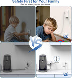 Power Strip Surge Protector with Outlet Cover, 6 AC Outlets Surge Protection, 4 USB Ports, 5ft Extension Cord, Wall Mount Flat Plug for Indoor Home Office Kitchen, White