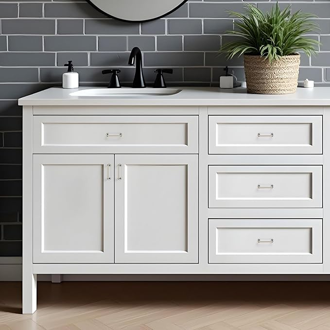 JOY DECOR Cabinet Pulls – 3 Inch Hole Center, Brushed Nickel, 15 Pack, Zinc Alloy Cabinet Handles for Drawers & Cupboard – Vintage Style Hardware for Kitchen, Bathroom, Dresser, Furniture Makeover