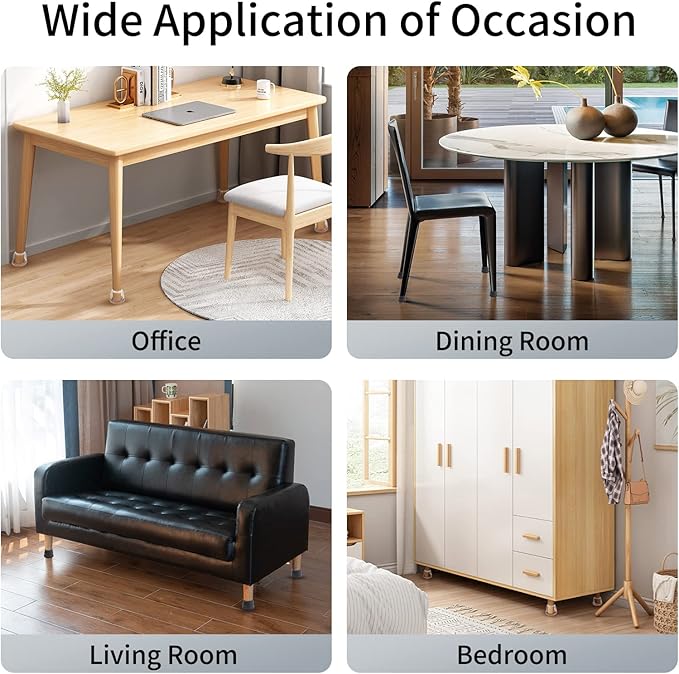 Ezprotekt 8 Pcs Extra Large Chair Leg Protectors with Felt, Silicone Felt Furniture Pads, Floor Protectors for Chair, Bar Stools Leg Protectors Caps, Table Leg Cups Covers (XL Fit: 1.4"-1.65", Clear)