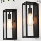 Black Exterior Lighting Fixtures 2Pack, 12.6'' Waterproof Outdoor Wall Sconce Porch Lights Exterior, Outdoor Coach Lights for Garage with Clear Glass Shade, Exterior Outside Lights for House