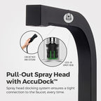 Pfister Arkitek Kitchen Faucet with Pull Out Sprayer, Single Handle, High Arc, Matte Black Finish, LG534LPMB