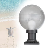 KastLite 590nm Amber LED Pier Mount Globe Light - Sea Turtle Friendly Outdoor Fixture - 7.5W Wildlife Safe Lighting for Coastal Porch Garden & Dock Use - USA Made Prismatic Acrylic Lens, Black Base