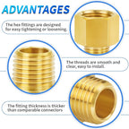 ChillWaves Brass Pipe Fitting, Reducer Adapter 1/4" NPT Female x 1/8" NPT Male Thread Adapter(3-PACK)