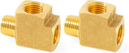 ChillWaves Brass Pipe Fitting, Barstock Male Run Tee 1/2" NPT Female x 1/2" NPT Female x 1/2" NPT Male Thread Adapter(2-PACK)