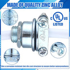 10 Pcs Nm Clamp Type Cable Connectors 1/4 Inch Metal Electrical Box Connectors Wire Clamps for Metallic Conduit Protect Cables Silver, Zinc Alloy