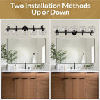 ANDY STAR Black Vanity Light, 5-Light Bathroom Light Fixture, 35" Large Bathroom Lighting Over Mirror, Industrial Wall Sconce, Perfect for Big Bathrooms, Double Vanities, Long-Length Elegant Design