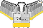 Padlocks Keyed Alike, Pack of 24, Laminated Steel Keyed Lock (1-9/16", 40mm), Padlocks with Same Key, Normal Shackle, for Toolbox, Locker & StorageUnit or More