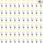 BUBO 60 Pack A19 LED Light Bulbs, 60 Watt Equivalent LED Bulbs, Soft White 2700K, 800 Lumens, E26 Standard Base, Non-Dimmable, 8W Soft White LED Bulbs for Bedroom Living Room Home Office