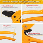 DOMINOX 1 1/4'' Ratchet Type Pipe Cutter, Suitable for professional plumbers and DIY Home worker, Suitable for cutting Pex, PVC and PPR plastic hoses and Plumbing Pipe.
