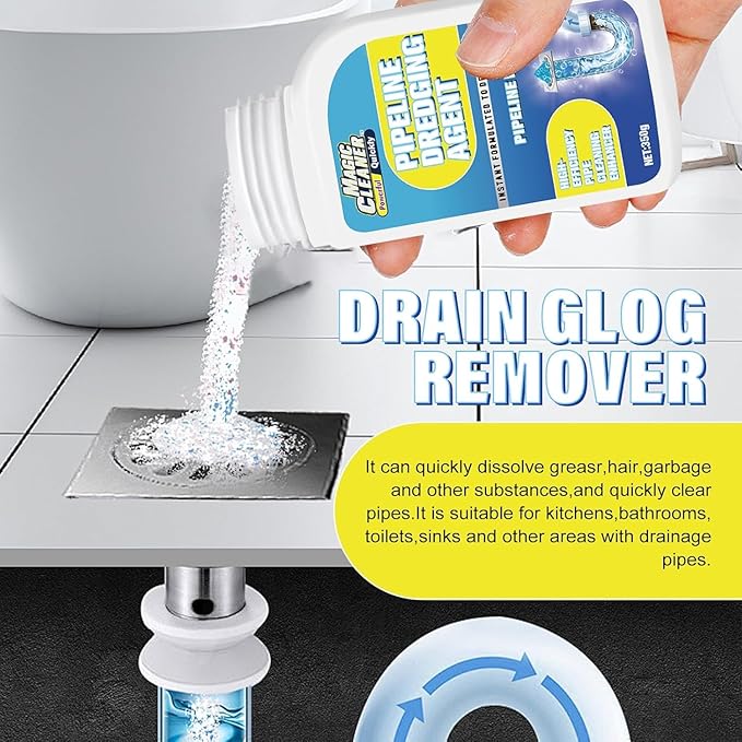 Pipeline Dredging Agent, 350ml Drain Cleaner, Powerful Sink & Toilet Clog Remover for Kitchen & BathroomCleaning, 1PCS (8 Fl Oz (Pack of 1), Lavender)