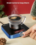 Maestri House Mug Warmer, Electric Coffee Cup Warmer for Desk with 3-Temp Settings,Auto Shut Off, Constant Temperature Heating for Beverage, Milk, Tea and Hot Chocolate at Home & Office (Blue)