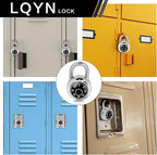 Combination Lock, LQYN Standard Dial Combination Lock, Pack of 100; Black Turnplate, 2 in. Wide, Fixed Three Digital Combination, for School, Gym & Locker, Toolbox, Gate