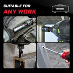 42Pcs Tools Set Packaged with Heavy-duty Tool Box, Include Screwdriver Bits, Bit Holder, Sockets, Socket Adapter, Step Drill, Socket Driver and Ratchets Screwdriver for Home Repairs