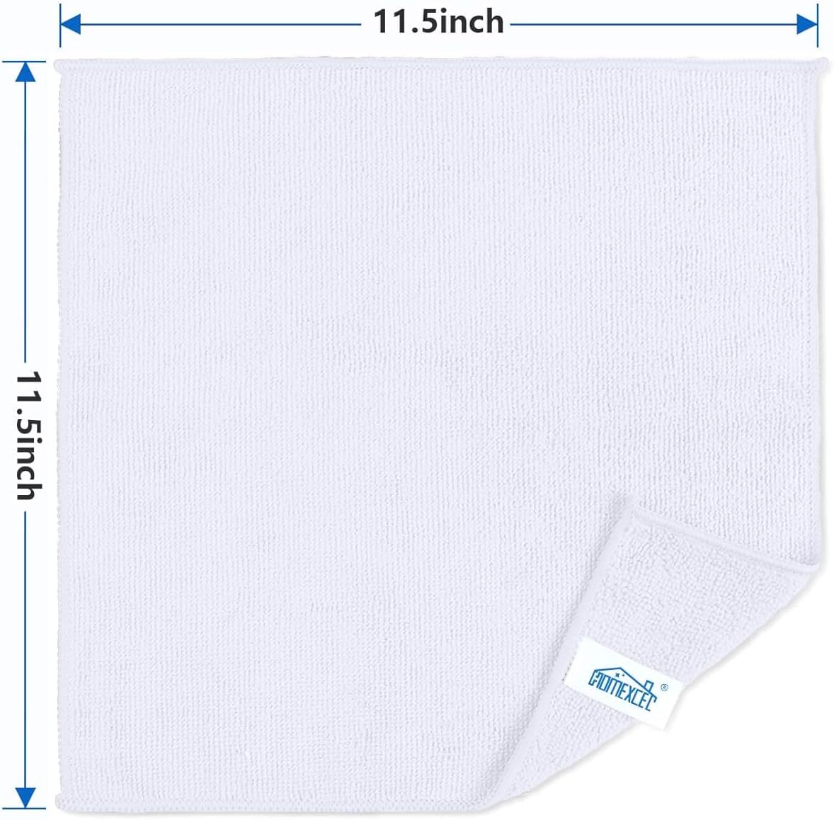 HOMEXCEL White Microfiber Cleaning Cloth, 8 Pack Cleaning Towels for Kitchen, Lint Free, Scratch-Free, Highly Absorbent, and Reusable Cleaning Rags for House, Window and Glass, Cars, 11.5 X11.5 inch