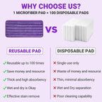 Reusable Mop Pads Compatible with Swiffer WetJet Mop, SealUncle Washable MicrofiberDry Wet Mopping Refill for 10"- 12" Spray Mops,All Purpose Floor Cleaning,6 Pack