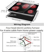 Karinear 30 Inch Electric Cooktop 30 Inch 5 Burners Electric Stove Ceramic Cooktop, Drop-in Electric Radiant Cooktop with Front and Back Metal Frame, Lock, Timer, 8400W, 220-240V, Hard Wire, No Plug