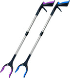 2-Pack Reacher Grabber Tool, Foldable Trash Picker Grabber, Trash Gripper, Garden Nabber, Litter Picker, Extended Grabber（Purple/Blue)