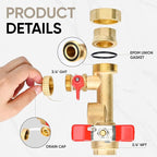 Upgrade 3/4 Inch IPS Isolator Tankless Water Heater Service Valve Kit, Isolation Valve with Pressure Relief Valve, Lead-Free Brass, Compatible with Rheem/Rinnai/EcoSmart/Navien/Noritz/Takagi/Bosch