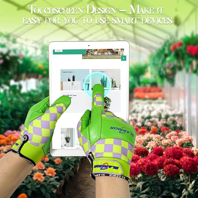 Leather-Gardening-Gloves for Women,Thorn-Proof Work-Gloves for Weeding,Digging,Planting,Pruning Yard garden Gloves