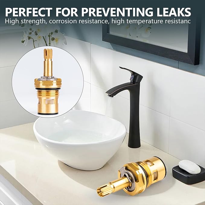 Faucet Cartridge Compatible with American Standard 994053-0070A or 994053-0070A/H Bath & Kitchen Faucet Replacement Valve Cartridge, 4z-24h Hot and Cold Replacement Stem, Brass