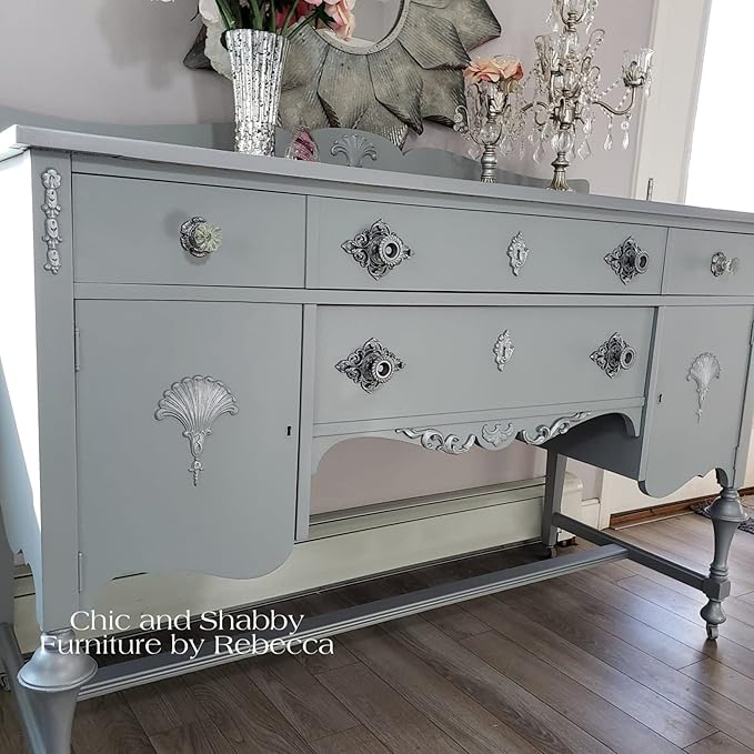 Dixie Belle Paint Company Chalk Finish Furniture Paint - Manatee Gray (4oz) - Matte Light Gray Chic Chalk Mineral DIY Furniture Paint