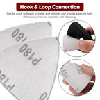 100pcsTriangle Sanding Paper Set, 60-240 Grit, Fits 3-1/8" Oscillating Tools - Aluminum Oxide Hooks & Loop for Wood, Metal, Drywall