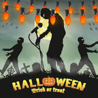 Abeja 25 Pack C7 Halloween Replacement Light Bulbs, Orange Ceramic Christmas Lights C7/E12 Candelabra Bulb for Indoor Outdoor Christmas Halloween String Light Bulbs Replacement, 5W