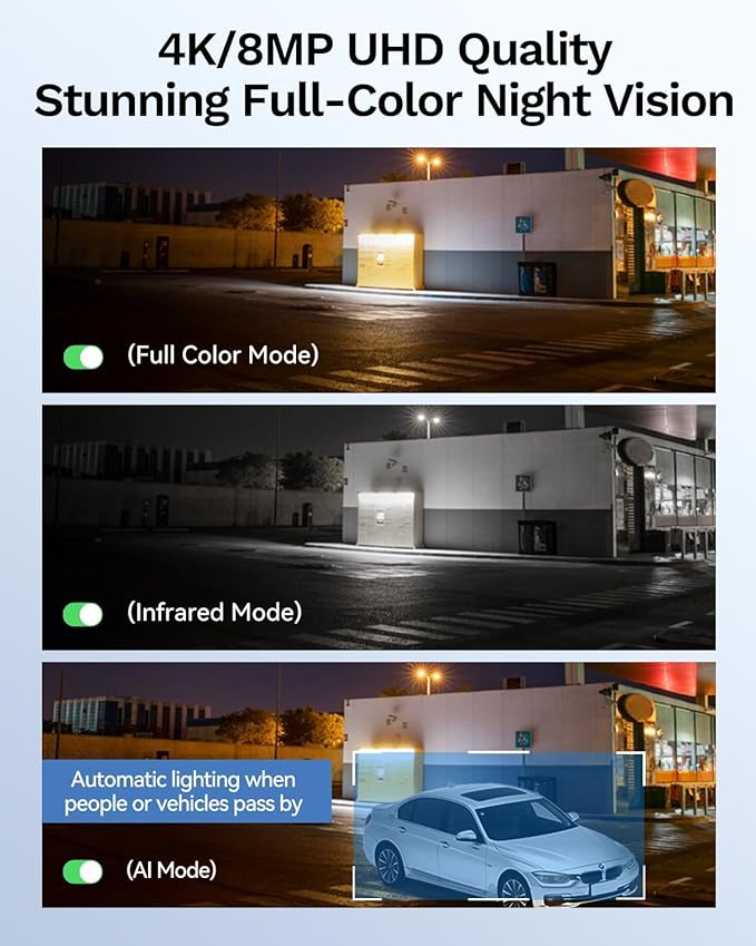 LongPlus 4K Home Security Camera System, 12MP H.265+ 16CH NVR with 4TB HDD for 24-7 Recordings, 8pcs Wired PoE Security Camera System, Person Vehicle Pet Detection, CCTV for Businesses Home, LP8MEF8B1