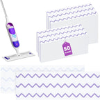 50 Count Microfiber Mop Pads Compatible with Swiffer Powermop, Disposable or Reusable Replacement Pads for Wet & Dry Use, PowerMop Refills for Multi-Surface Floor Cleaning
