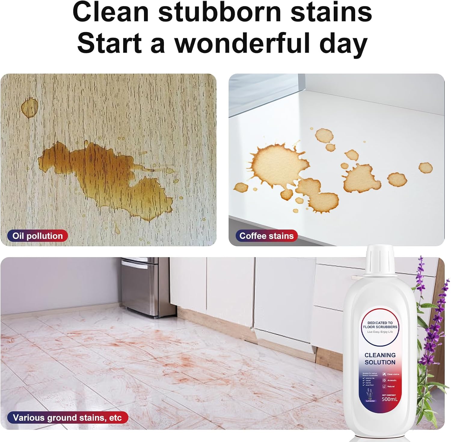 Floor Cleaning Solution Compatible With Tineco, Deep Cleans for Multiple Hard Floors, Suitable With All Robot Vacuums with Mopping and Cordless Wet/Dry Vacuum Mop Cleaner (Lavender 1 Bottle)