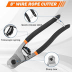 3 Piece Bolt Cutter Pliers Set, 14" Heavy Duty Bolt Cutter, 8" Mini Cutter & 8" Wire Rope Cutter with Storage Bag, CR-V Steel Blades for Chains, Locks, Barbed Wire