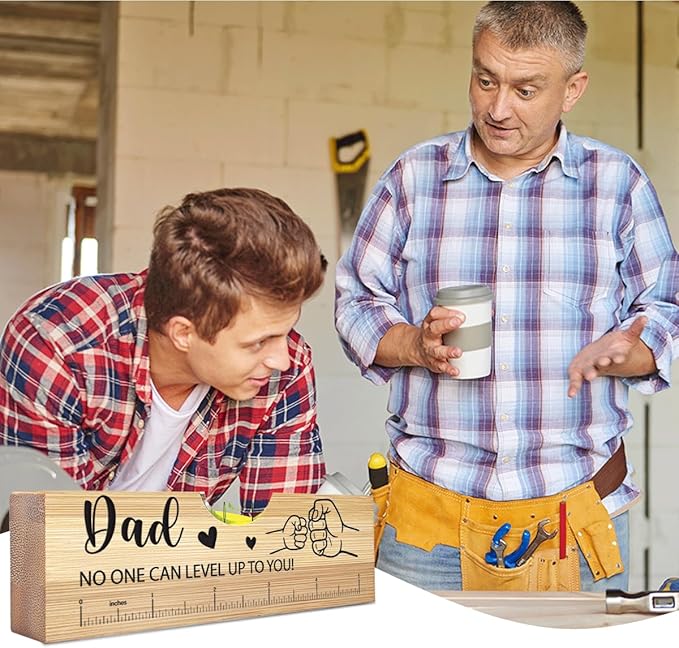Christmas Gifts for Dad from Daughter Son Wife Spirit Level Bottle Opener Valentines Birthday Thank You Gifts Ideas for Daddy New Dad Grandpa Papa No One Can Level Up To You Sign