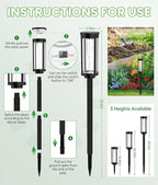 Bright Solar Pathway Lights, 2 Pack Solar Lights Outdoor Waterproof IP65, Auto On/Off Path Landscape Lighting, Long Lasting Outdoor Light for Yard Garden Walkway Landscape Lawn Patio Lighting