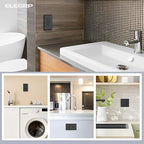 ELEGRP GFCI Outlet 15 Amp, Self-Test GFI Electrical Outlet with Narrow Design, GFCI Receptacle with LED Indicator, UL Listed, Black, Wall Plate Included, 5 Pack