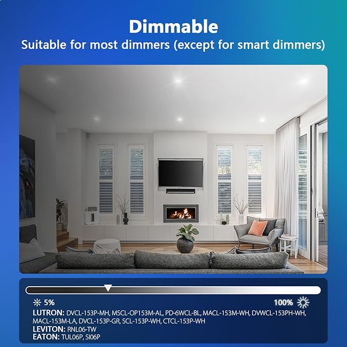 LVWIT Recessed Lights 6 Inch, Modern Retrofit LED Recessed Lighting, 5CCT Color Selectable, Dimmable LED Can Lights with E26 Conversion Kit, 36 Pack