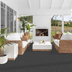 Goovilla Plastic Interlocking Deck Tiles, 36 Pack Outdoor Patio Flooring, 12"x12" Interlocking Decking Tile Outdoor All Weather Use, Waterproof Patio Pavers for Pool Balcony Backyard Porch, Dark Grey