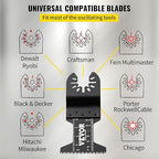 VEVOR 50 PCS Oscillating Saw Blades, Universal Quick Release Oscillating Saw Blades, Multitool Tool Blades for Wood Plastic Metal Nails, Compatible with Milwaukee Dewalt Dremel Fein Worx Bosch Makita