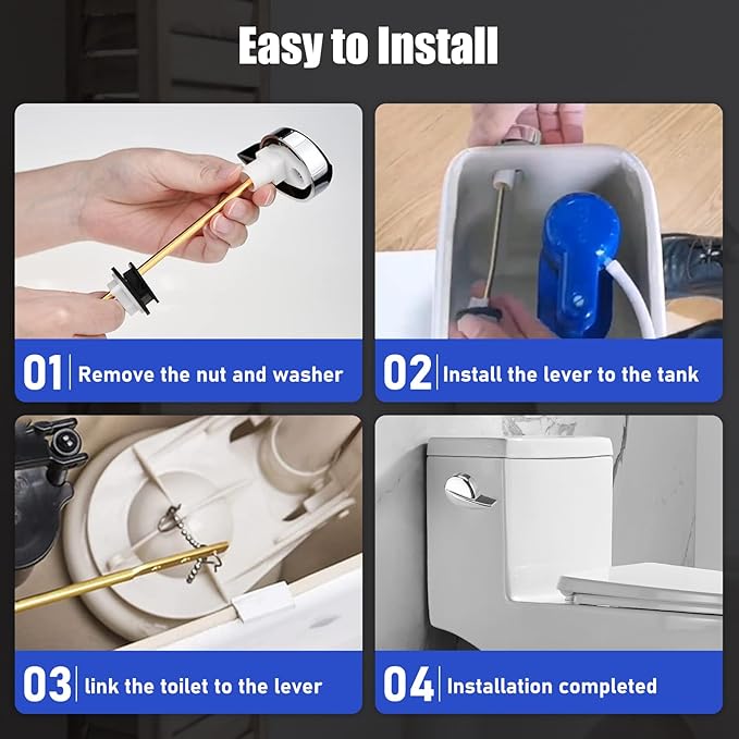 Toilet Handle Replacement Parts Kit, Side Mount Toilet Flush Handle for TOTO THU004-CP Trip Lvr for TOTO ST701, CST854, CST884 (Zinc Alloy & Copper Lever)