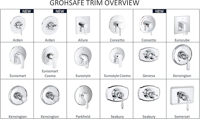 Grohe 19 375 Allure Valve Trim Pressure Balance with Metal Lever Handle - Brushed Cool Sunrise