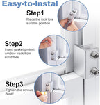 Sliding Window Locks,for Horizontal Sliding Windows,Window Security Lock with Key,Adjustable Aluminum Easv to Install Window Stopper,Window Locks for Up and Down Windows (8 Sets Silver)