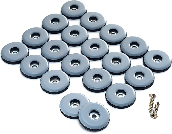 1-1/4" Screw on Furniture Glides Sliders for Wooden Furniture-Furnigear Heavy Duty PTFE (Teflon) Chair Leg Slides Move Your Furniture Easy & Safely - Best Floor Protector (20 Pack)