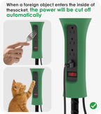 CCCEI Outdoor Power Strip Weatherproof with Stake, Waterproof Extension Cord with Multiple Outlets, Christmas Exterior Garden Decor, Yard, Camping, 4 Plugs, Surge Protector 6FT, Green.